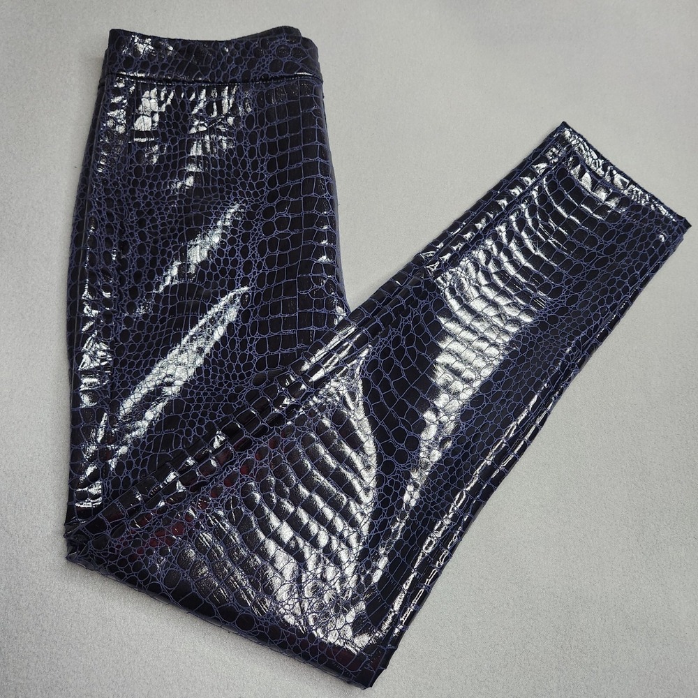 Jenniferle Pants Women's XL 32x30 Black Blue Croc Reptile Kylie Jenner Celebrity - Picture 3 of 15
